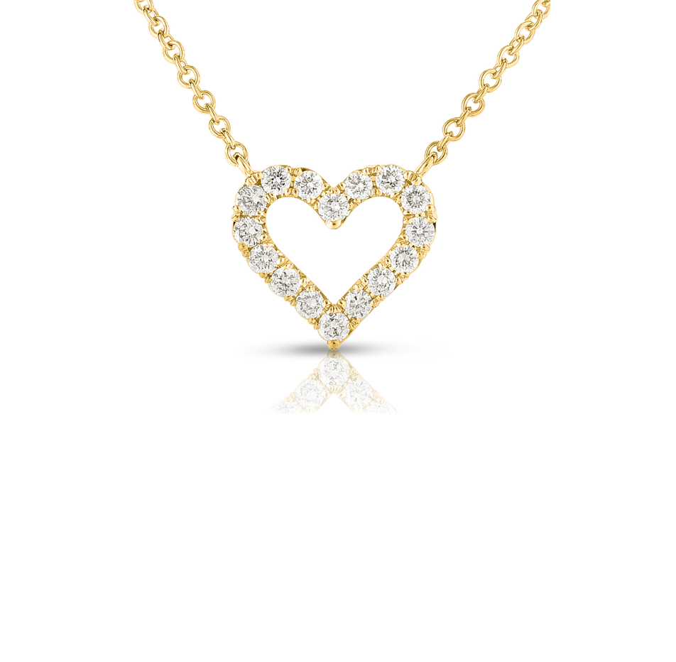 Sabel Collection Yellow Gold Round Diamond Heart Pendant